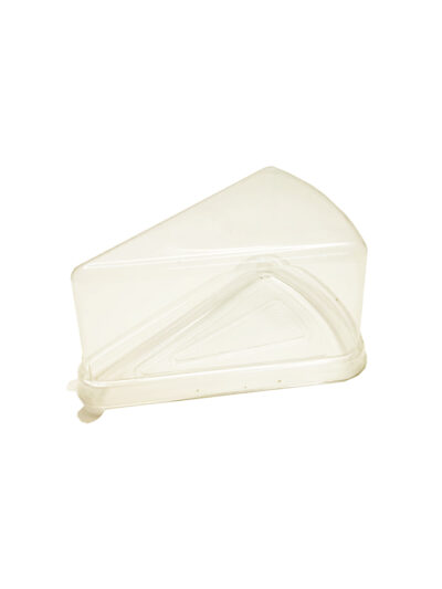 Треугольный контейнер с купольной крышкой серии LP-T-62 подойдет для упаковки кусочка торта треугольного, для кусочка торта, сыра, пирожного.