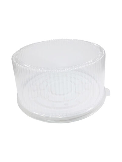 Коробка круглая для торта белое дно прозрачная крышка с размерами 220х110мм