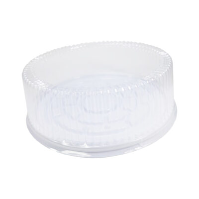 Коробка для торта SL-222 220х85мм белое дно высокая прозрачная крышка