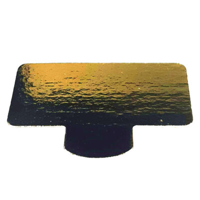 Картонная ламинированная золотая подложка для торта с размерами 68х98мм и толщиной 0,8мм с держателем