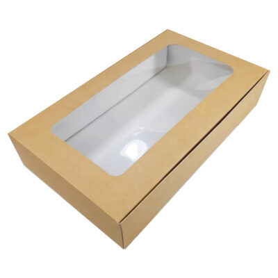 Коробка цвета крафт для зефира и кондитерских прочих изделий с размерами 280х165х55мм....