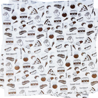 Бумага обёрточная для кафе и ресторанов фастфуд с едой на вынос. Жиростойкая бумага отлично подойдет для обёртывания бургеров и сэндвичей.